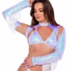 Roma R-6102 - Long Sleeved Raver Sequin Shrug