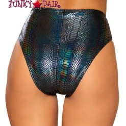 Roma R-3739, SNAKE SKIN HIGH-WAISTED RAVE SHORTS -Cheap Swathery Store 3739 Blk Back 53000.1659814815