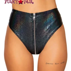 Roma R-3739, SNAKE SKIN HIGH-WAISTED RAVE SHORTS -Cheap Swathery Store 3739 Blk 77878.1659814815