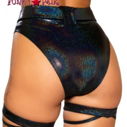 Roma R-3745, BUCKLES HIGH-WAISTED RAVER SHORTS -Cheap Swathery Store 3745 Blk Back 42545.1659814949