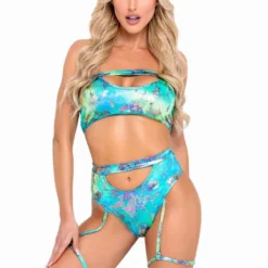 Roma R-6057 - Tie-Dye Keyhole High-Waisted Shorts With Garters -Cheap Swathery Store 6056 6057 BM 61324.1649271965