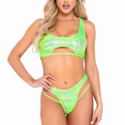 Roma R-6068 - Metallic Swirl Crop Top With Keyhole -Cheap Swathery Store 6068 6069 NG 11159.1649276205