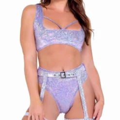 Roma R-6074 - Shimmer High-Waisted Shorts & Garter Belt -Cheap Swathery Store 6071 6074 Lav 21591.1649305881