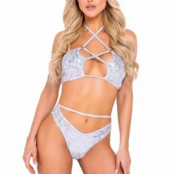 Roma R-6078 - Shimmer Bikini Top With Criss-Cross Detail -Cheap Swathery Store 6078 6079 Wht 07323.1649307381