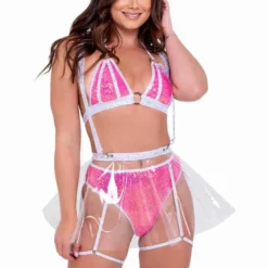 Roma R-6098 - Raver Two-Tone Sequin Bikini Top -Cheap Swathery Store 6098 6099 HP 6100 W 17960.1659382045