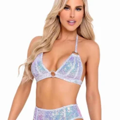 Roma R-6098 - Raver Two-Tone Sequin Bikini Top -Cheap Swathery Store 6098 Lav 33633.1659382045