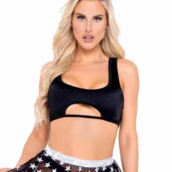 R-6132 - Crop Top With Keyhole Cutout By Roma