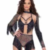 Roma R-6222 - Fringe Sequin Fishnet Shrug -Cheap Swathery Store 6220 6221 6222 Blk 48362.1685678645