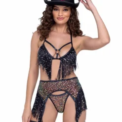 Roma R-6223 - Sequin Fishnet Fringe Garter Belt -Cheap Swathery Store 6220 6223 6224 6198 49228.1685686215