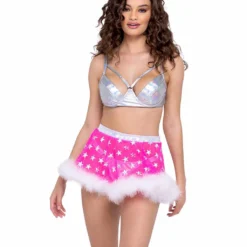Roma R-6271 - Sheer Stars Marabou Skirt -Cheap Swathery Store 6253 6325 6271 87006.1685775106