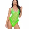 Roma R-6272 - Sheer Stars & Marabou Trim Romper -Cheap Swathery Store 6272 Green 26434.1685645672