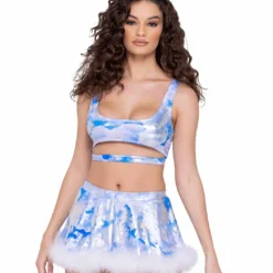 Roma R-6302 - Cloud Print Crop Top -Cheap Swathery Store 6302 6303 79631.1685803983