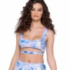 Roma R-6302 - Cloud Print Crop Top -Cheap Swathery Store 6302 68324.1685803997