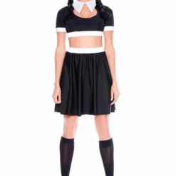 ML-70919, Gothic Child Costume By Music Legs -Cheap Swathery Store 70919 front ADAMS FAMILY 2184 71661.1694281554