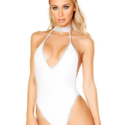 JV-FF110, Metallic Trim Rave Bodysuits -Cheap Swathery Store FF110 white 73840.1594856752