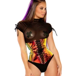 Raver Holographic Vinyl Waist Cincher