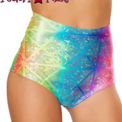 FF610, High Waisted Raver Shorts -Cheap Swathery Store FF610 Diamond Holo 30365.1660154463