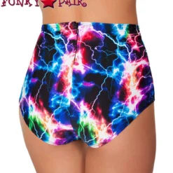 FF610, High Waisted Raver Shorts -Cheap Swathery Store FF610 Rainbow lightning back 90318.1660154463