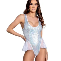 FR104, Sequin Ballerina Bodysuit By J. Valentine -Cheap Swathery Store FR104 SIL FRONT 30320.1656095470