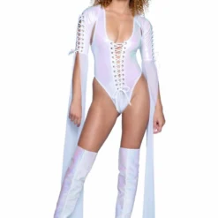 JR102, White Lace-Up Bodysuit -Cheap Swathery Store JR100 JR102 WHT FT 45255.1714929275