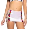JR-112, Rainbow & Vinyl Lace-Up Skirt -Cheap Swathery Store JR112 WHT FT 18662.1714927723