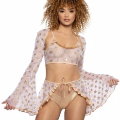 JR-115, Sequin Star & Mesh Shrug