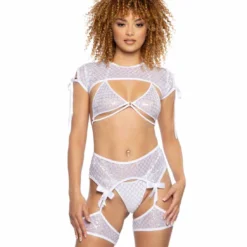 JR-124, Diamond Sequin & Mesh Triangle Top -Cheap Swathery Store JR123 JR124 JR125 JR126 WHT FT 98554.1714923763