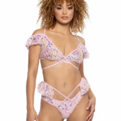 JR-128, Sequin Lace Wrap Top -Cheap Swathery Store JR128 JR129 PPK FT 94512.1714885111