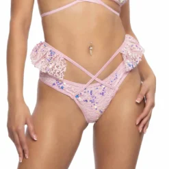 JR-129, Sequin Lace Ruffle Wrap Bottom -Cheap Swathery Store JR129 PPK FT 30758.1714884732