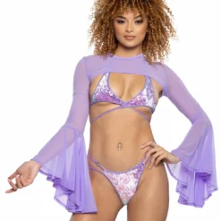 FS-189, Mesh Bell Sleeve Shrug -Cheap Swathery Store JR155 LAV FS189 LAV FT 95280.1714932808